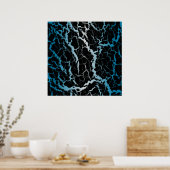 Poster Lave de l'espace fissuré - Blanc/bleu ciel (Cuisine)