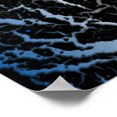 Poster Lave de l'espace fissuré - Bleu/Blanc (Coin)