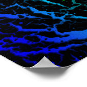 Poster Lave de l'espace fissuré - Bleu/Cyan (Coin)