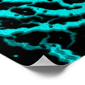 Poster Lave de l'espace fissuré - Cyan (Coin)