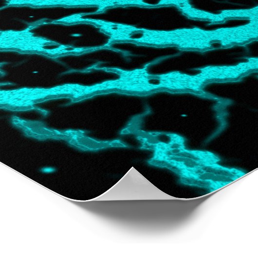 Poster Lave de l'espace fissuré - Cyan (Coin)