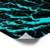 Poster Lave de l'espace fissuré - Cyan (Coin)