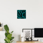 Poster Lave de l'espace fissuré - Cyan (Bureau à domicile)