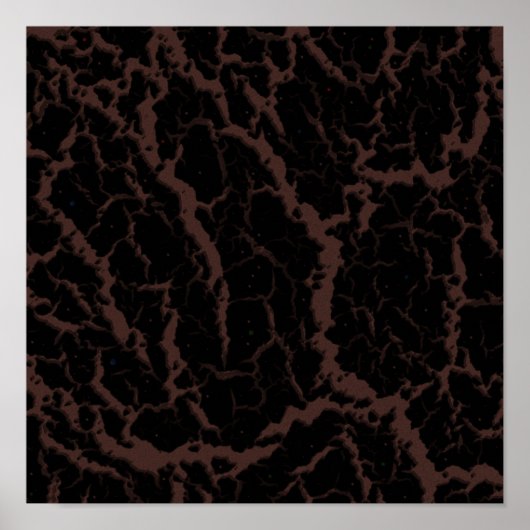 Poster Lave de l'espace fissuré - Marron (Devant)