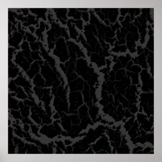 Poster Lave de l'espace fissuré - Noir (Devant)