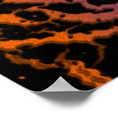 Poster Lave de l'espace fissuré - Orange/Bleu (Coin)