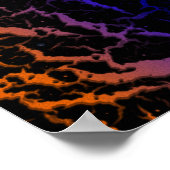 Poster Lave de l'espace fissuré - Orange/Bleu (Coin)
