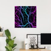 Poster Lave de l'espace fissuré - rose/cyan (Bureau à domicile)