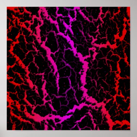 Poster Lave de l'espace fissuré - Rouge/rose (Devant)