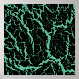 Poster Lave d'espace fissuré - Mention