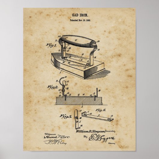 Poster Lave-linge Décor Vêtements Fer Blueprint Art (Devant)