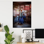 Poster Lave-linge - Miss Lady Blue (Bureau à domicile)