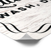 Poster Lave-linge personnalisé Plier sec sur bois rustiqu (Coin)