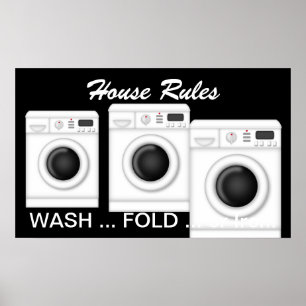 Poster Lave-linge - Règlement de la maison - SRF