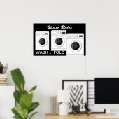 Poster Lave-linge - Règlement de la maison - SRF (Bureau à domicile)