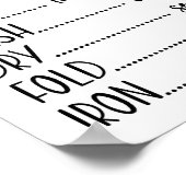 Poster Lave-linge Sèche-linge Sèche-linge Fer Drôle (Coin)