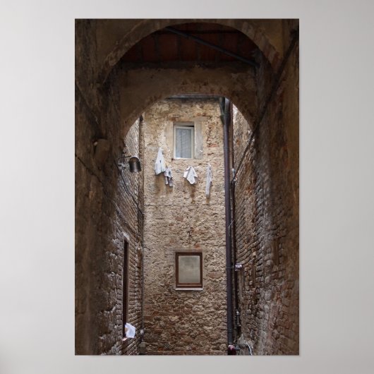 Poster Lave-linge séché sur l'affiche toscane (Devant)