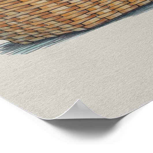 Poster Lave-linge Sur Clothesline (Coin)