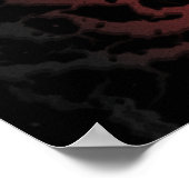 Poster Lave spatiale craquelée - Noir/Rouge/Or (Coin)