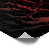 Poster Lave spatiale craquelée - Noir/Rouge/Or (Coin)