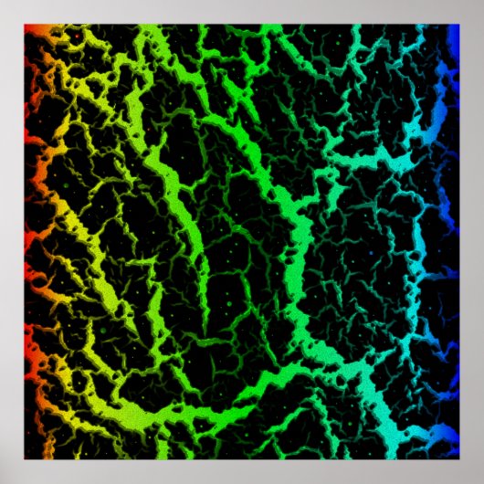 Poster Lave spatiale fissurée - Arc-en-ciel RYGCB (Devant)