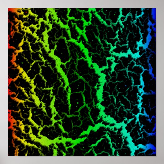 Poster Lave spatiale fissurée - Arc-en-ciel RYGCB (Devant)