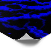 Poster Lave spatiale fissurée - Bleu (Coin)