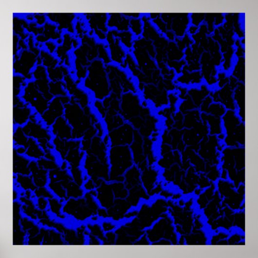 Poster Lave spatiale fissurée - Bleu (Devant)
