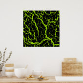 Poster Lave spatiale fissurée - Lime (Cuisine)