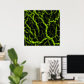 Poster Lave spatiale fissurée - Lime (Bureau à domicile)