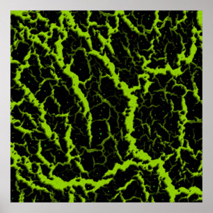 Poster Lave spatiale fissurée - Lime