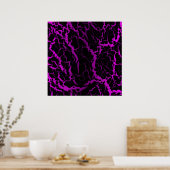 Poster Lave spatiale fissurée - Rose/Violet (Cuisine)