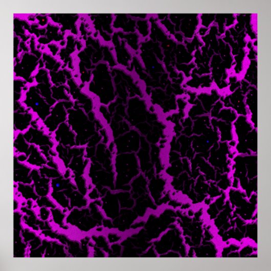 Poster Lave spatiale fissurée - Rose/Violet (Devant)