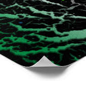 Poster Lave spatiale fissurée - Vert/Blanc/Rouge (Coin)