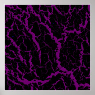 Poster Lave spatiale fissurée - Violet