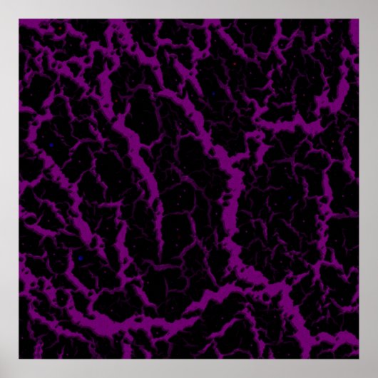 Poster Lave spatiale fissurée - Violet (Devant)