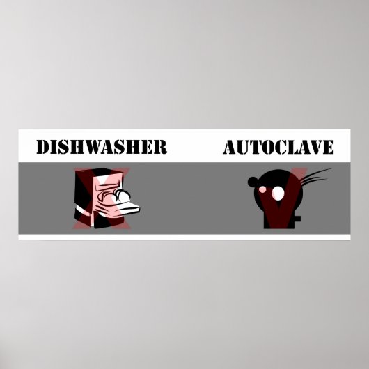 Poster Lave-vaisselle pas égal Autoclave (Devant)