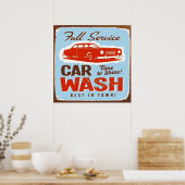 POSTER LAVE-VOITURE EN SERVICE COMPLET (Cuisine)