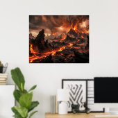 Poster Lave volcanique (Bureau à domicile)