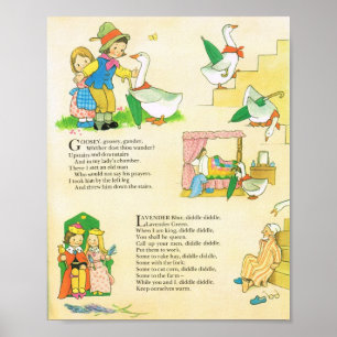Poster Lavender bleu vintage Nursery Rhyme
