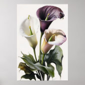 Poster Lavender Calla Lilies Lily Flower Art Imprimer Pos (Devant)