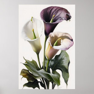 Poster Lavender Calla Lilies Lily Flower Art Imprimer Pos