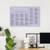 Poster Lavender Lilac Wedding Alphabetical Seating Chart (Bureau à domicile)