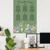 Poster Lavender Mint Floral Wedding Seating Chart (Bureau à domicile)