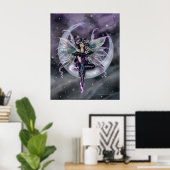 Poster Lavender Moon Fairy sur Crescent Moon Imaginaire A (Bureau à domicile)