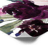 Poster Lavender Navy Blue Floral Bloom Mariage Bienvenue (Coin)