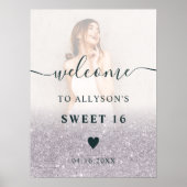 Poster Lavender parties scintillant ombre photo Sweet 16  (Devant)