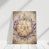 Poster Lavender Pentacle Wall Art - Soft Witch Home Decor