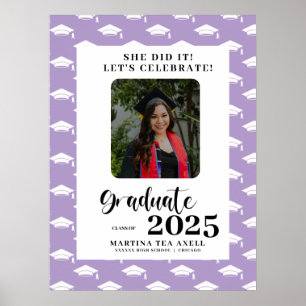 Poster Lavender Photo Pois Graduation Party
