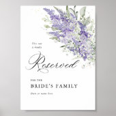 Poster Lavender & Sage Green Floral Wedding Reserved Sign (Devant)